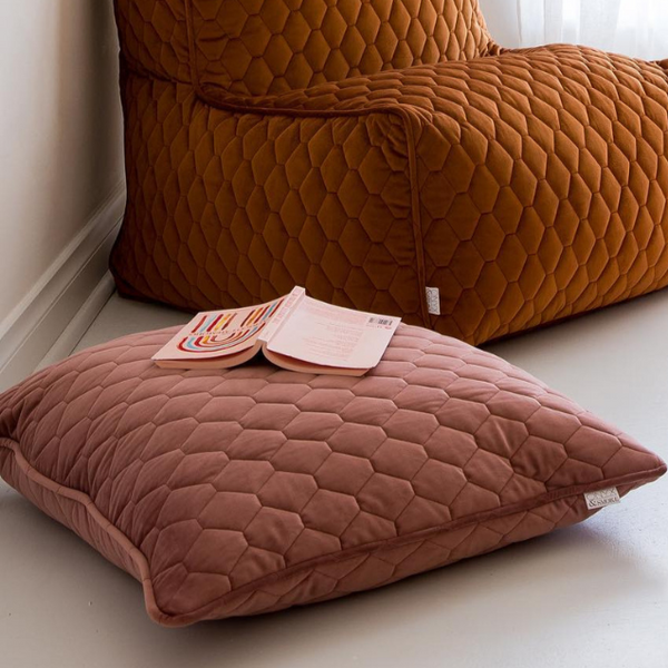 Royal Quilted Velvet Cushion by Onyx and Smoke