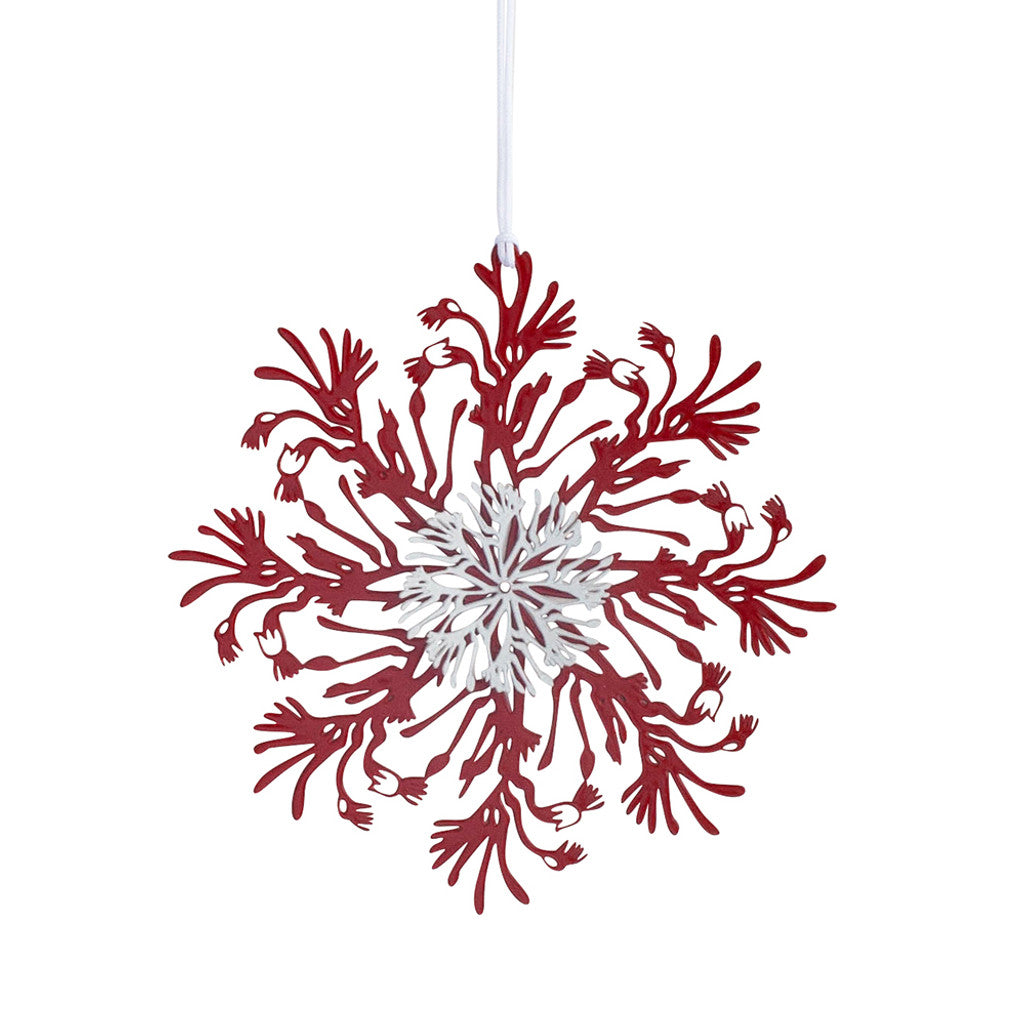 Kangaroo Paw Red and Silver Christmas Decoration - Robin Wells