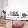 Lavish Velvet Box Floor Seating Ottoman pouf onyx and smoke 
