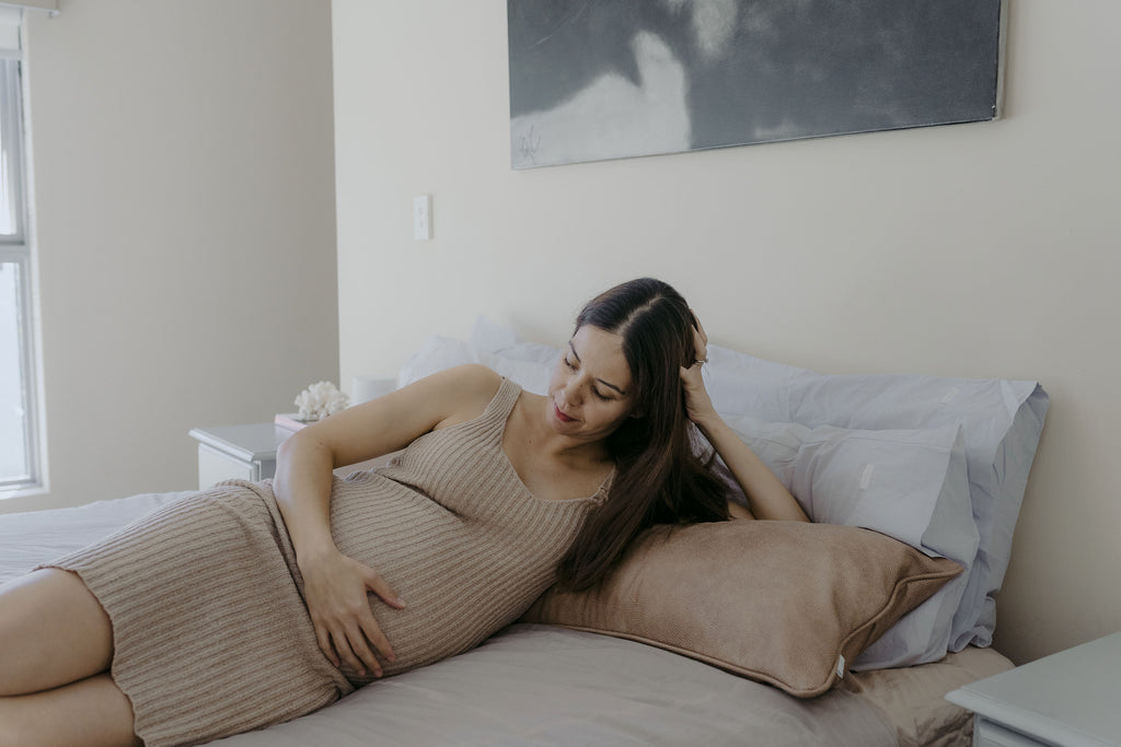 Vegan Leather Pregnancy  Body Pillow long lumbar onyx and smoke