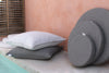 outdoor exterior cushions pouf ottomans onyx and smoke