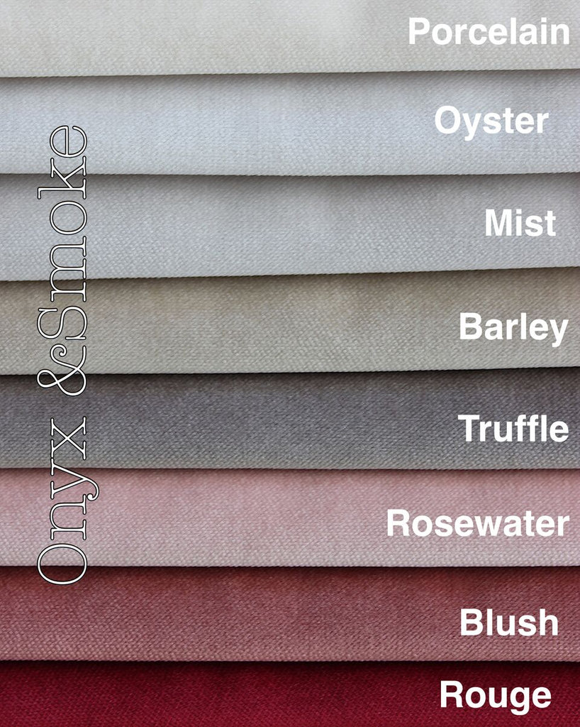 Perfection Velvet Cushions French seem finish onyx and smoke 