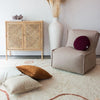 Leah Linen Look Beanbag Chair/ Lounger onyx and smoke