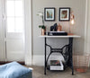 Lavish Velvet Box Floor Seating Ottoman pouf onyx and smoke 