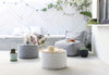Mon Palmer Grey outdoor exterior cushion pouf ottoman onyx and smoke